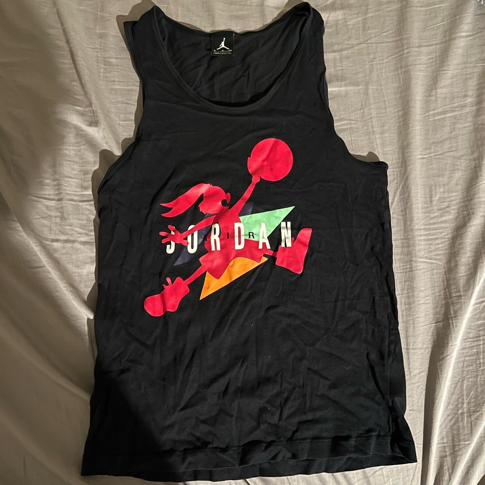 Black Air Jordan Tank Top with Graphic - men’s size small